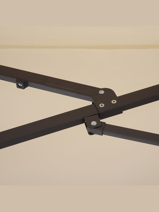 Ομπρέλα Στρογγυλή Μεταλλική Double Canopy Μπεζ Φ4.6xΥ2.4m