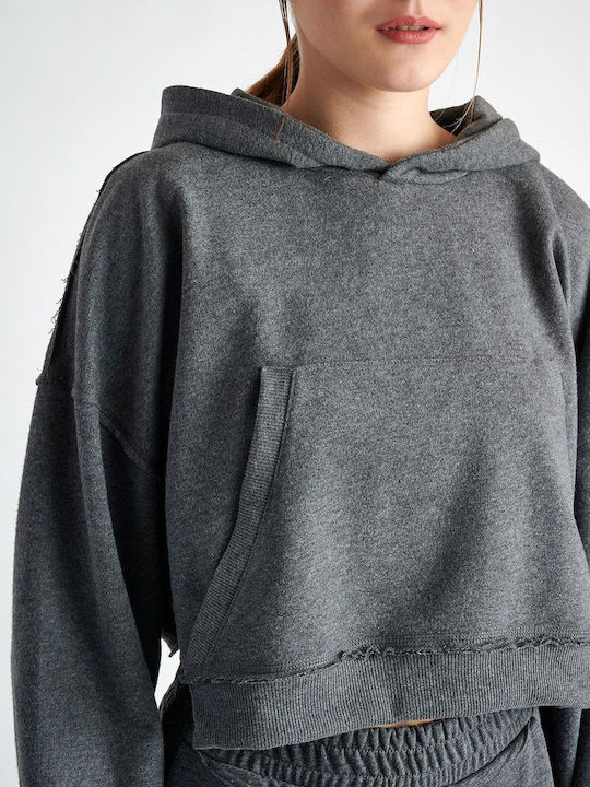 SugarFree Women's Cropped Hooded Sweatshirt Gray