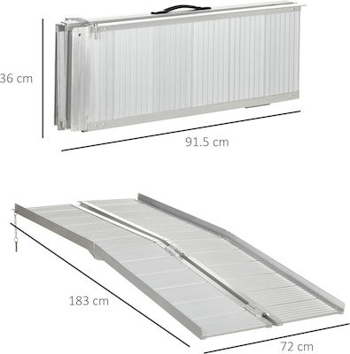 HomCom Rampă pentru scaun cu rotile Anti-derapant Rampă de aluminiu 183x72x5cm 713-003V00SR