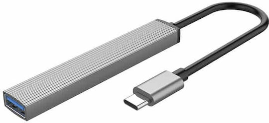 Orico USB Хъб 3 Порта USB 3.0 с USB-C Сив