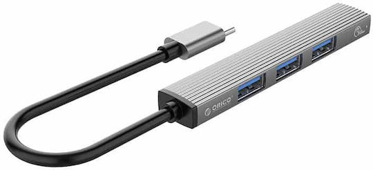 Orico USB Хъб 3 Порта USB 3.0 с USB-C Сив