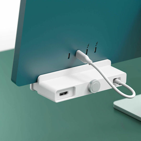 Hyper v1 Hub USB 3 Porturi USB 3.2 cu Conectare USB-C Alb