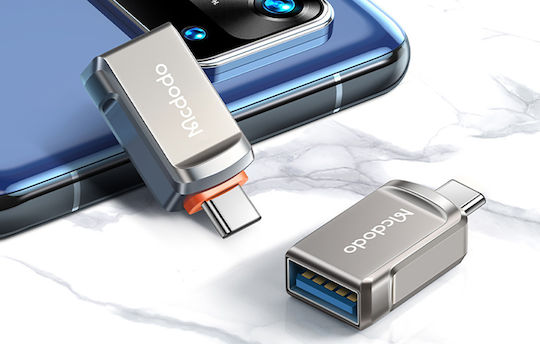 Mcdodo Μετατροπέας USB-C male σε USB-A female Γκρι 1τμχ OT-8730