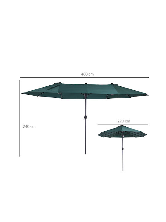Ομπρέλα Στρογγυλή Μεταλλική Double Canopy Πράσινη Φ4.6xΥ2.4m