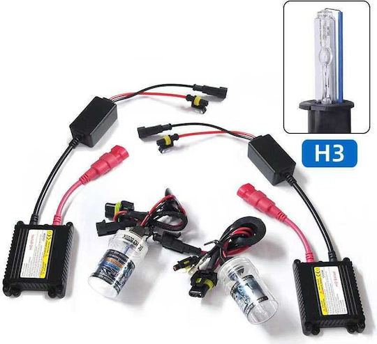 Lamps Car H3 Xenon 8000K Cold White 9-16V 55W 2pcs