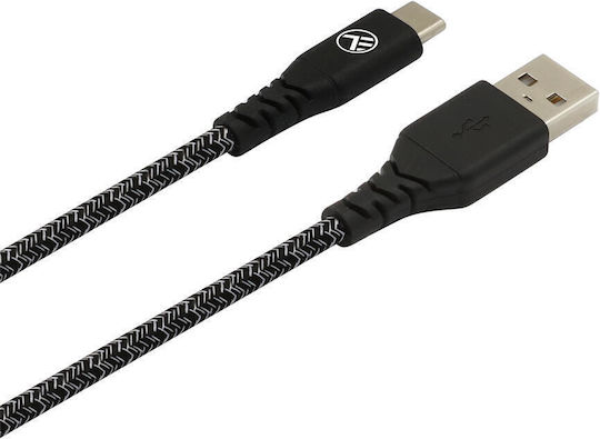 Tellur Geflochten USB 2.0 Kabel USB-C männlich - USB-A Schwarz 1m (TLL155491)