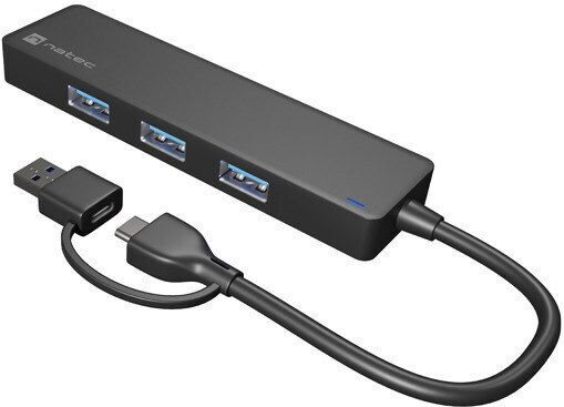 Natec Mayfly Hub 4 Porturi USB 3.0 cu Conectare USB-A / USB-C