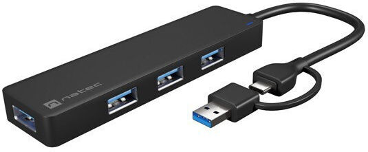 Natec Mayfly Hub 4 Porturi USB 3.0 cu Conectare USB-A / USB-C