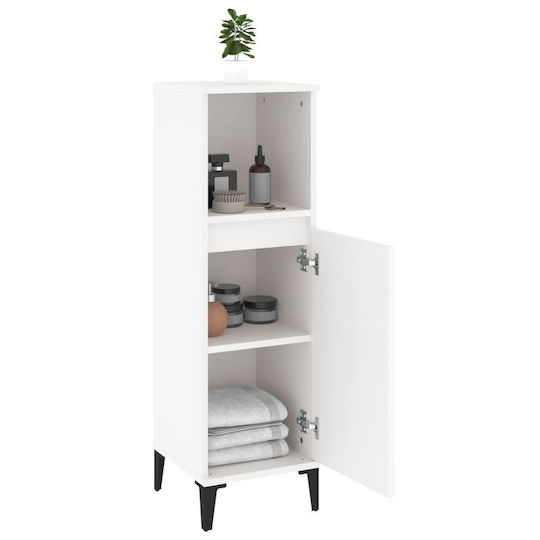 vidaXL Bathroom Cabinet L30xW30xH100cm White