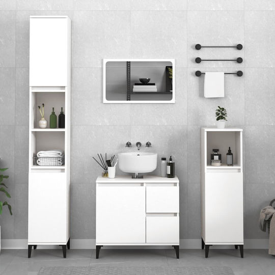 vidaXL Bathroom Cabinet L30xW30xH100cm White