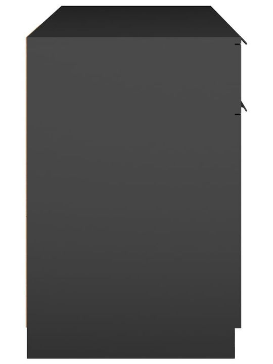 Schreibtisch Holz Schwarz 100x50x75cm
