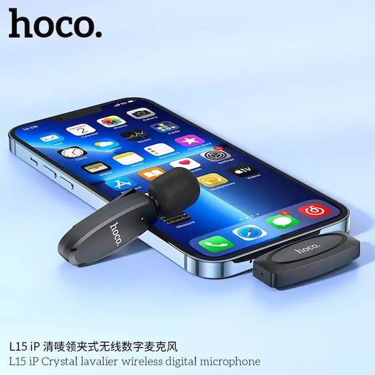 Hoco L15 Ασύρματο Πυκνωτικό Μικρόφωνο Πέτου, Clip On για Φωνητικά Type C