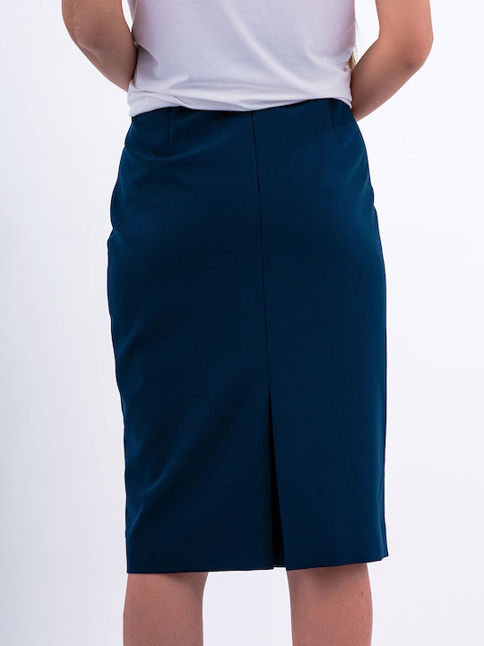 Forel Pencil High Waist Midi Skirt in Blue color