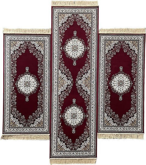 Ragolle 14053-1060 Set Modern Covoare pentru dormitor Palatul Regal Burgundy 14053-1060 3buc