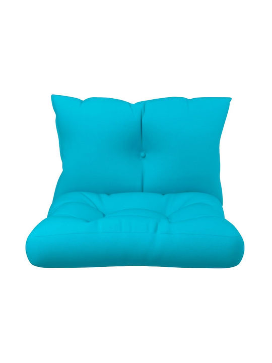 vidaXL Pernă Scaunului De Grădină Waterproof Cu Spătar Turcoaz 2 Buc 61.5x60 cm