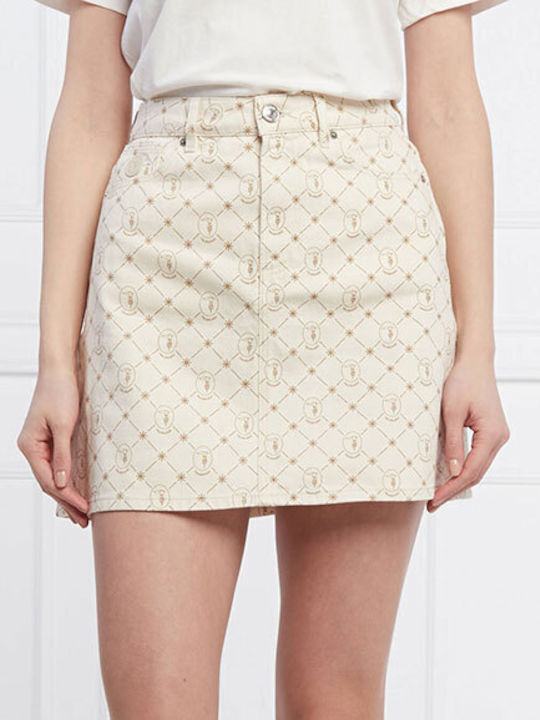 Trussardi Denim Mini Skirt in White color