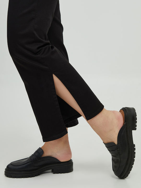 Ψηλόμεσο Γυναικείο Jean Παντελόνι Καμπάνα σε Bootcut Εφαρμογή Μαύρο