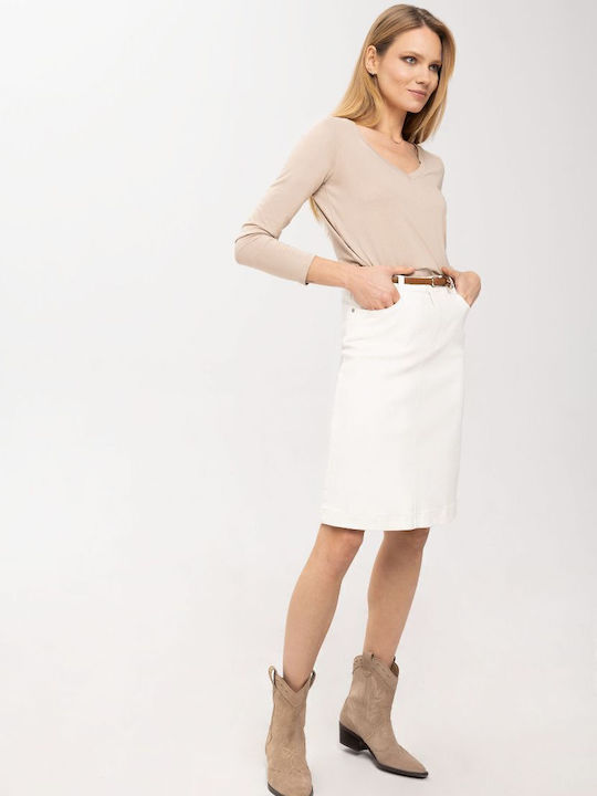 Volcano G‑EBBY Denim Skirt - White