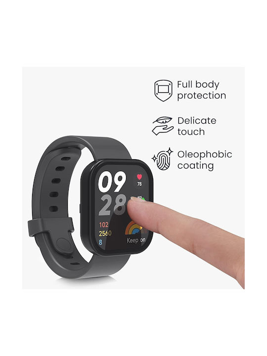 KWmobile 2бр Пластмасов Калъф със Стъкло Transparent / Black за Redmi Watch 3