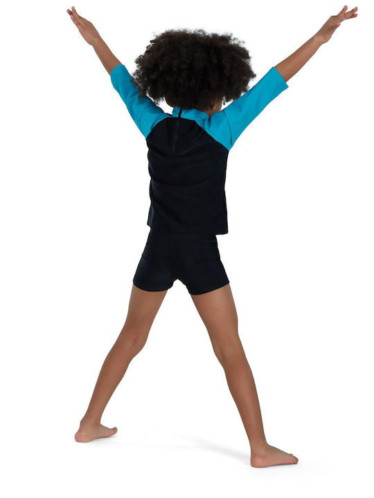 Speedo Παιδικό Μαγιό Αντιηλιακή (UV) Μπλούζα με Μακρύ Μανίκι Μαύρη