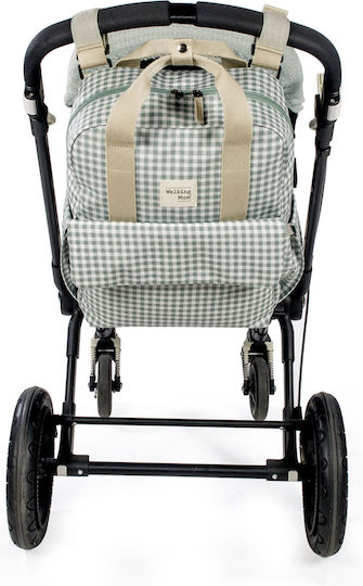 Walking Mum Diaper Bag I Love Vichy Green 28x12x37cm.