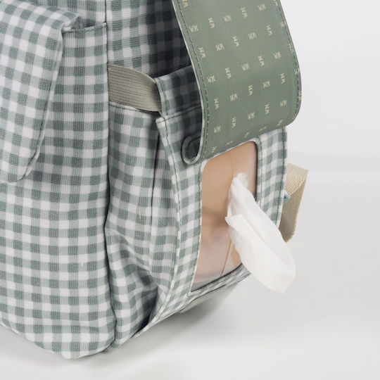 Walking Mum Diaper Bag I Love Vichy Green 28x12x37cm.