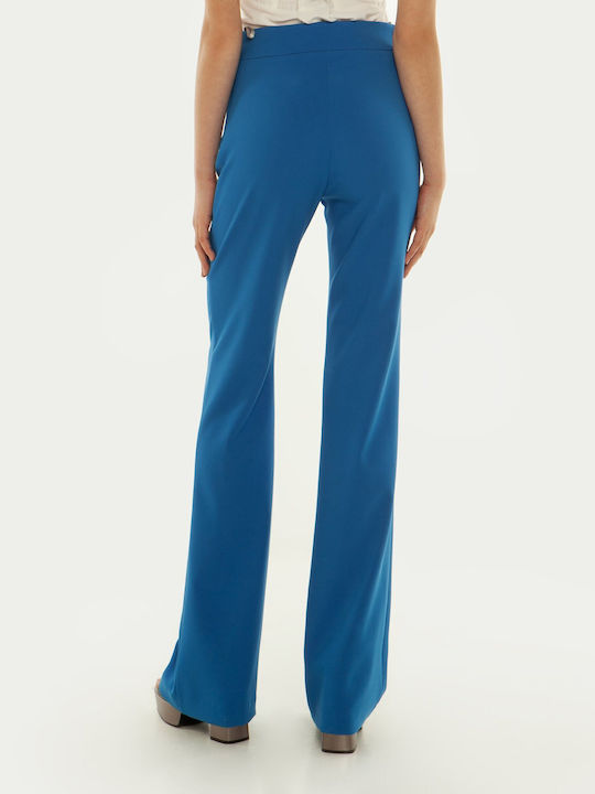 Toi&Moi Women's Fabric Trousers Bell Blue