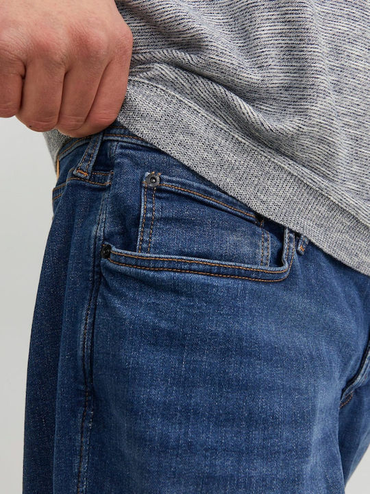 Men's Jeans Pants Elastic Slim Tapered Fit Blue