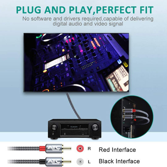 ATC Кабел 2x RCA мъжки - 2x RCA мъжки 3м 02.008.0131