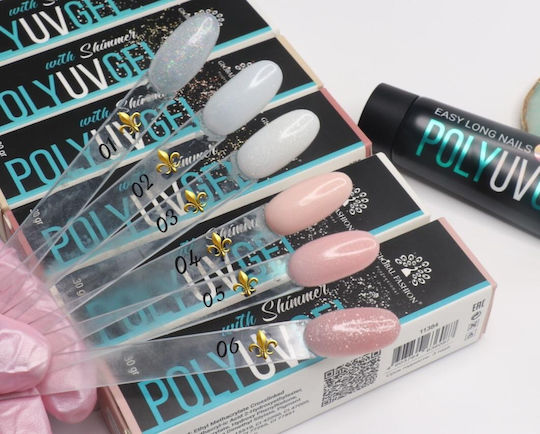 Global Fashion Uv Polygel Shimmer 03 Acrygel Falsche Nagelgel 03 White 30gr