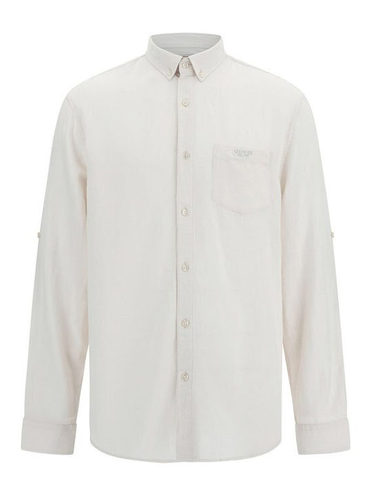 M3GH66WFDT Long-sleeved Cotton Shirt Beige