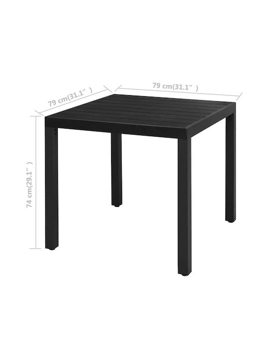 Garden & Outdoor Furniture Set for Small Outdoor Spaces 3 Pieces Black with Pillows