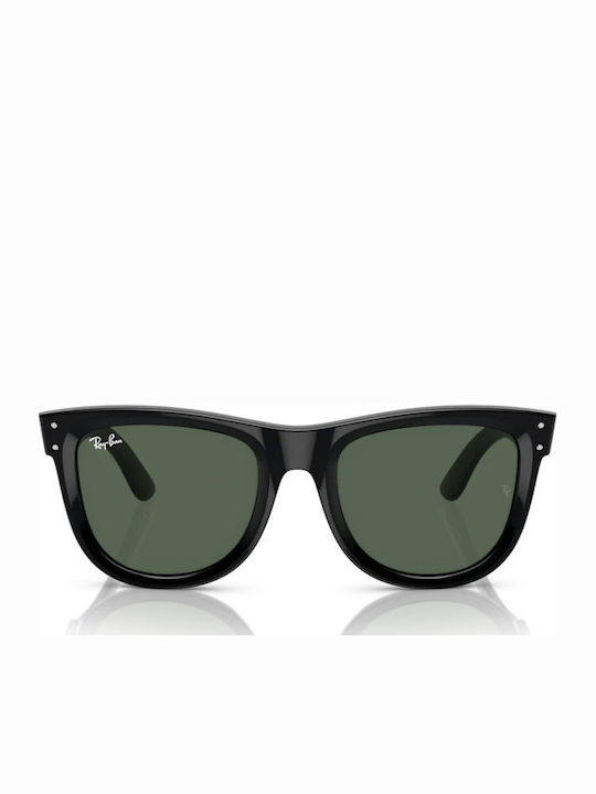 Ray Ban Wayfarer Reverse Unisex Sunglasses with Black Plastic Frame and Green Lens RB0502S 6677VR