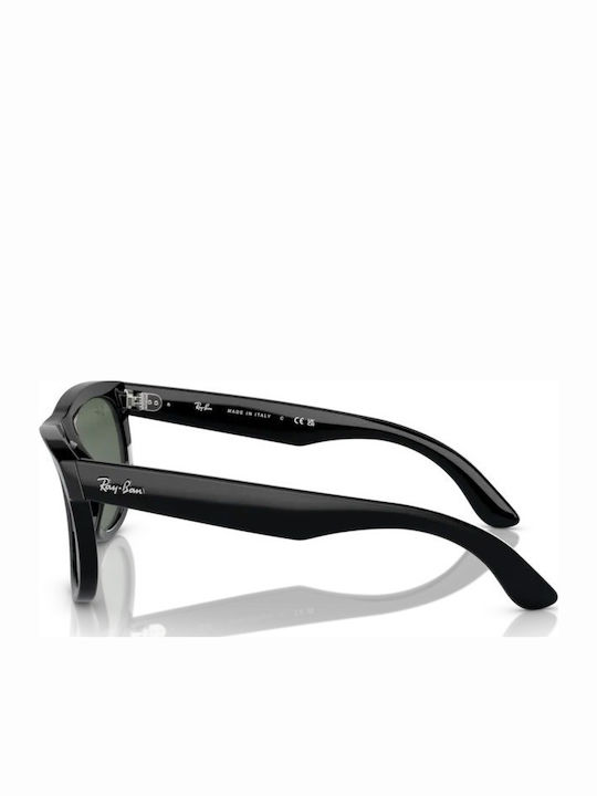 Ray Ban Wayfarer Reverse Unisex Sunglasses with Black Plastic Frame and Green Lens RB0502S 6677VR