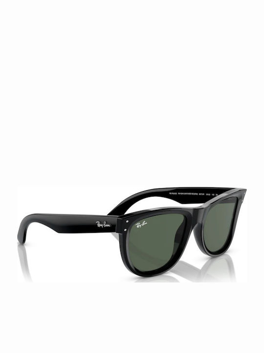 Ray Ban Wayfarer Reverse Unisex Sunglasses with Black Plastic Frame and Green Lens RB0502S 6677VR