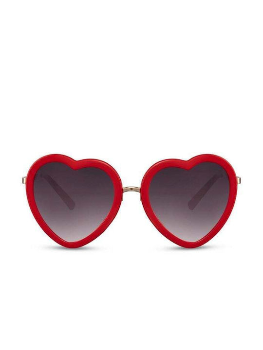 Solo-Solis Sonnenbrillen mit Rot Rahmen und Gray Verlaufsfarbe Linse NDL2365