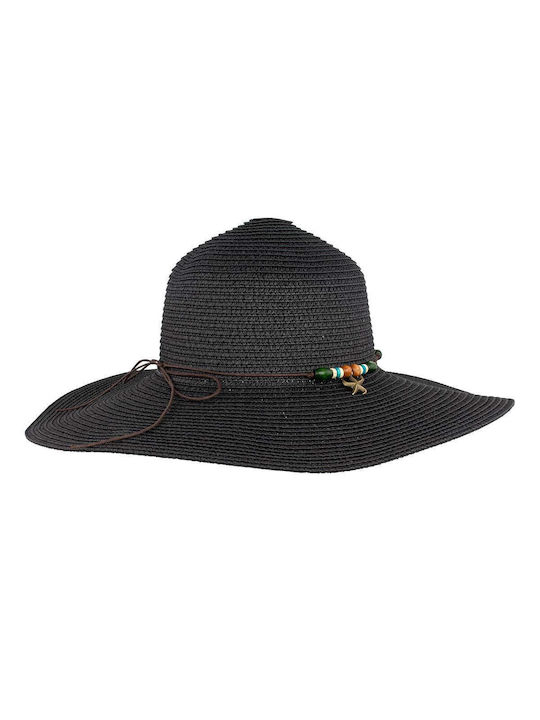 Calzedoro Wicker Women's Panama Hat Black