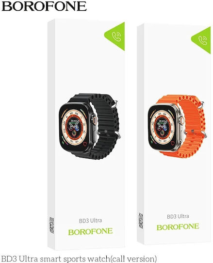 Borofone BD3 Ultra Smartwatch with Heart Rate Monitor (Black)