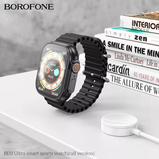 Borofone BD3 Ultra Smartwatch with Heart Rate Monitor (Black)