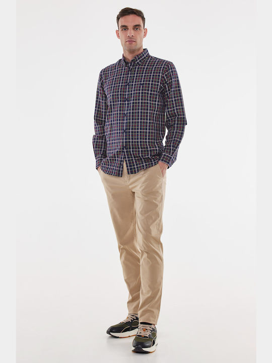 THE BOSTONIANS MEN'S CHECKED SHIRT - BLUE CHECKED - 3AACH8339