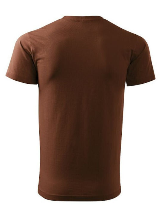 Malfini Ανδρικό Διαφημιστικό T-shirt Κοντομάνικο σε Καφέ Χρώμα
