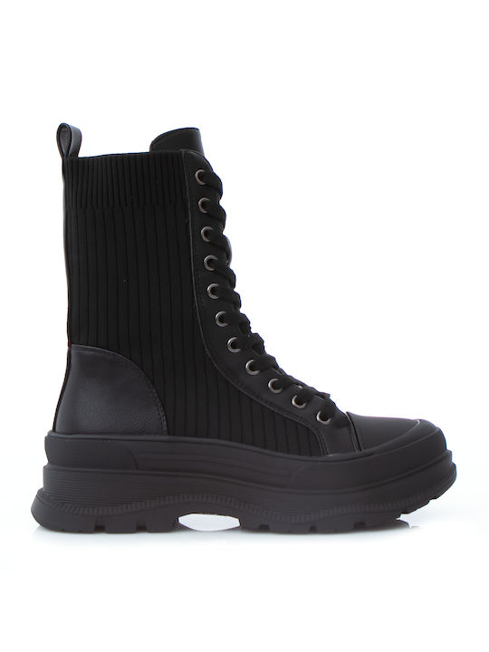 CORINA LACE UP BLACK BOOTS - HQ280 BLACK