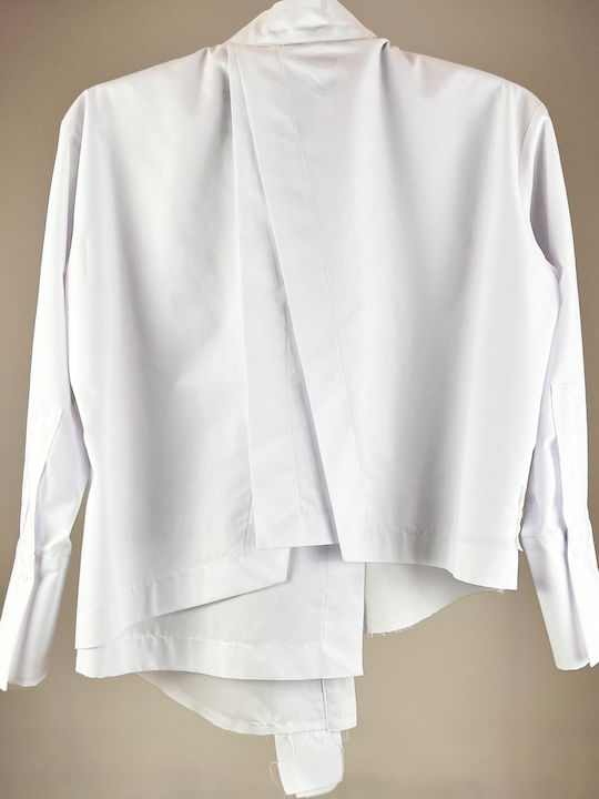 KONSTANTINOS TSIGAROS WHITE SHIRT WITH LOOSE THREADS - 3S101501 WHITE