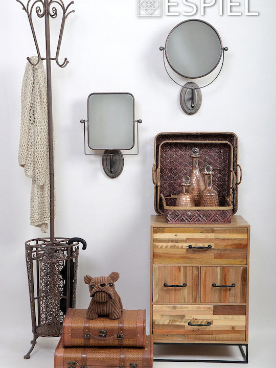 TV Stand from Metal and Solid Wood Beige 120x35x45cm