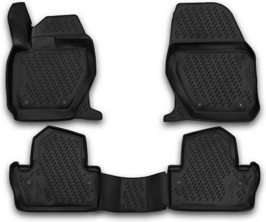 Novline Set of Front and Rear Mats Tray Type 4pcs from Rubber for Volvo S60 2013-2018 Black