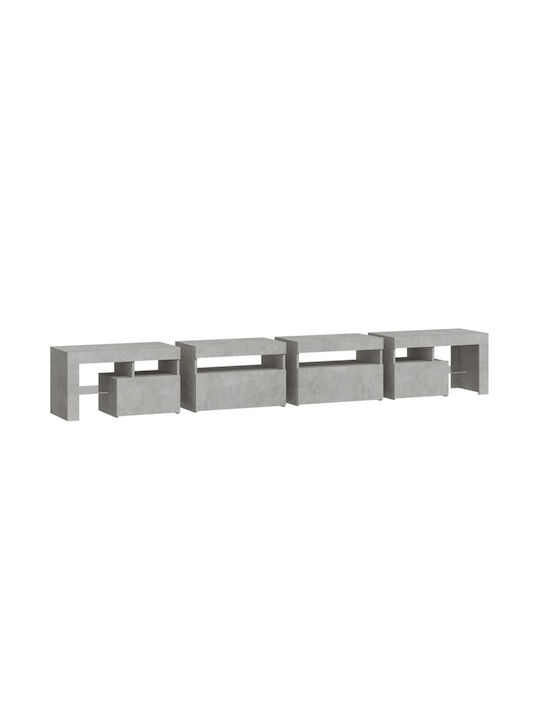 TV-Ständer mit LED-Beleuchtung Grau M260xT36.5xH40cm