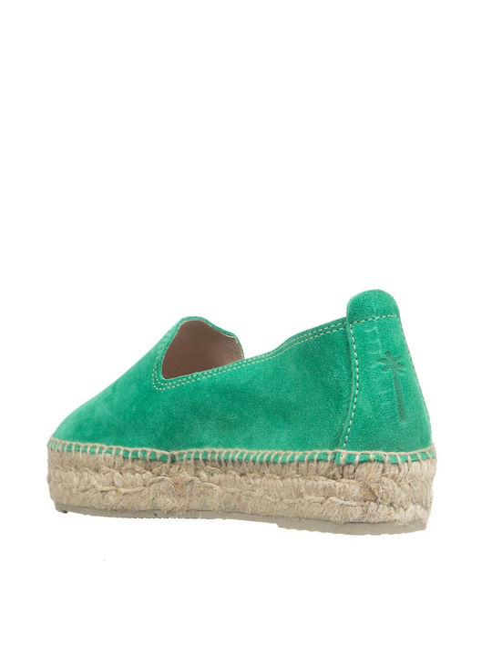 Hamptons Suede Γυναικείες Εσπαντρίγιες σε Πράσινο Χρώμα