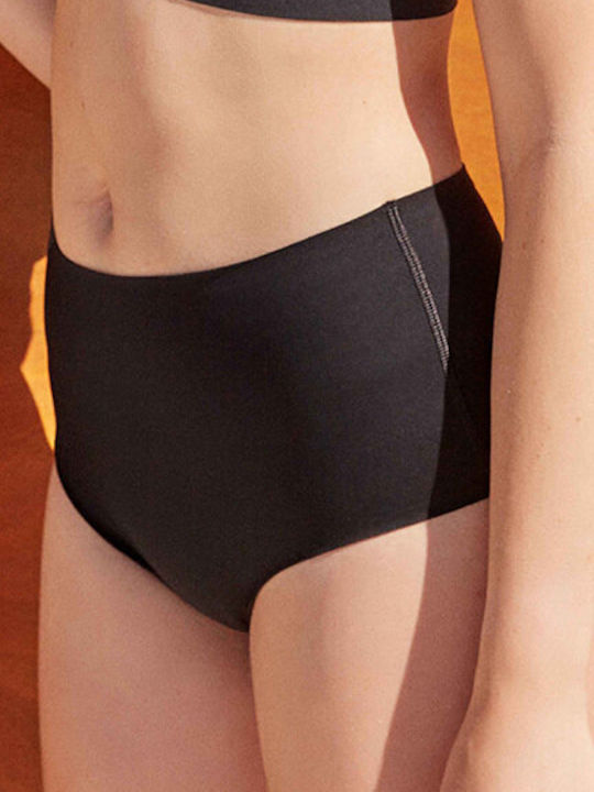 Gisela Black high waisted, tight, seamless swimsuit bottom. (3/3373)