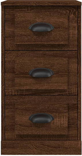 Schubladen Aufbewahrung mit 3 Schubladen Brown Oak L36xB35.5xH67.5cm