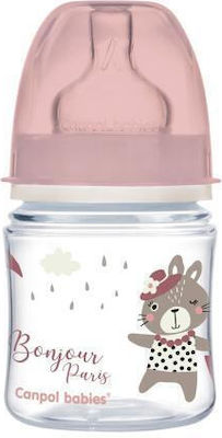 Canpol Babies Plastikflasche Easy Start Gegen Koliken mit Silikonsauger für 0+, 0+ m, Monate Pink 120ml 1Stück